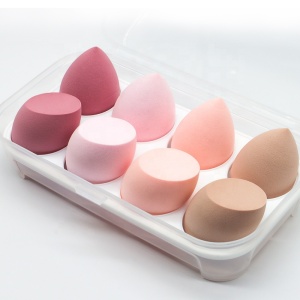 Latex Free Makeup Sponge Puff Beauty Private Label Makeup Sponge Blender Wholesale Mixed Color Case Black Bag Customized Logo