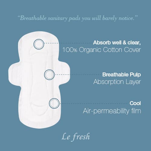 Lefresh Certified Organic Cotton Sanitary Pads Regular
