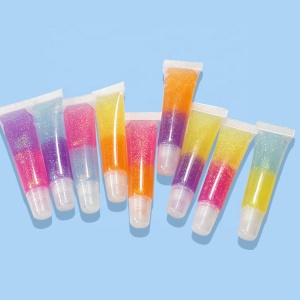 lipgloss custom candy squeeze tubes wholesale fruit flavor gloss private label glitter clear sheer lip gloss vendor