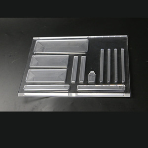 Lucite makeup counter shopfitting Perspex Aftershave Display stand Clear Acrylic Milled loading sorting tray