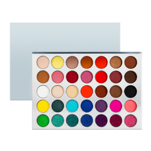 OEM best 35 colors matte eyeshadow palette private label silver package pigment pressed powder eye shadow customize logo
