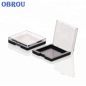 Plastic square shape empty powder eye shadow compact powder case with mirror