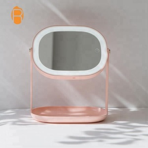 Portable Compact Makeup Hand Mirror LED Make Up Under Lights