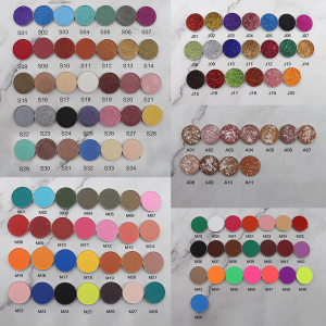 Private label high pigment waterproof single eyeshadow pan pressed matte shimmer eyeshadow 26mm DIY