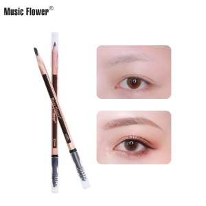 Private Label Makeup High Quality Cosmetic Lasting Waterproof Wholesale 12 PCS Eye Pen With Brush Double End Wood Eyebrow Pencil