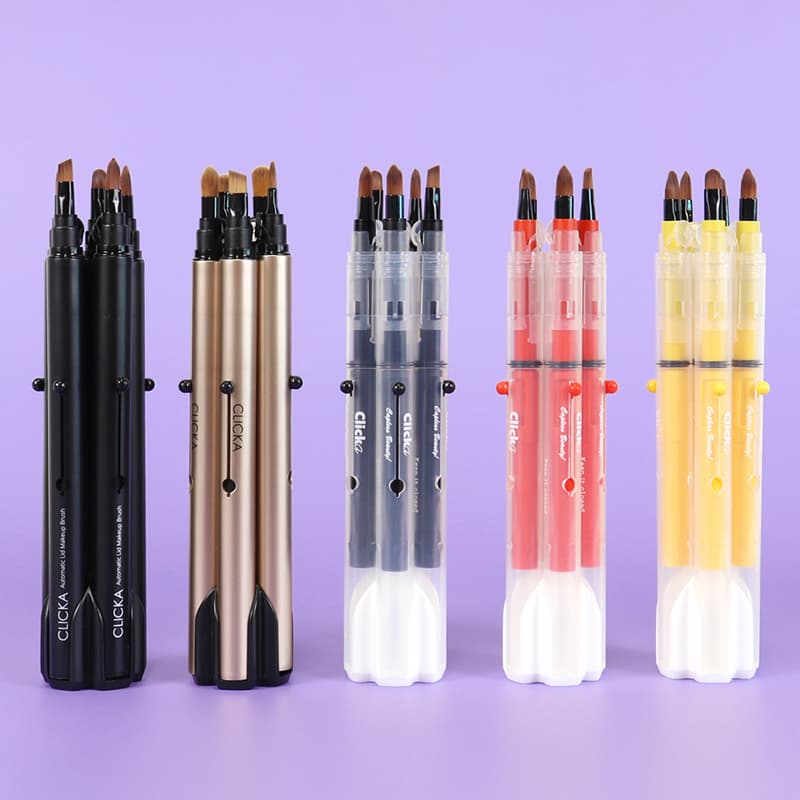 Retractable Automatic Lid Lip Eyeshadow Pointshadow Concealer Smudge Eyebrow Makeup Brush Set