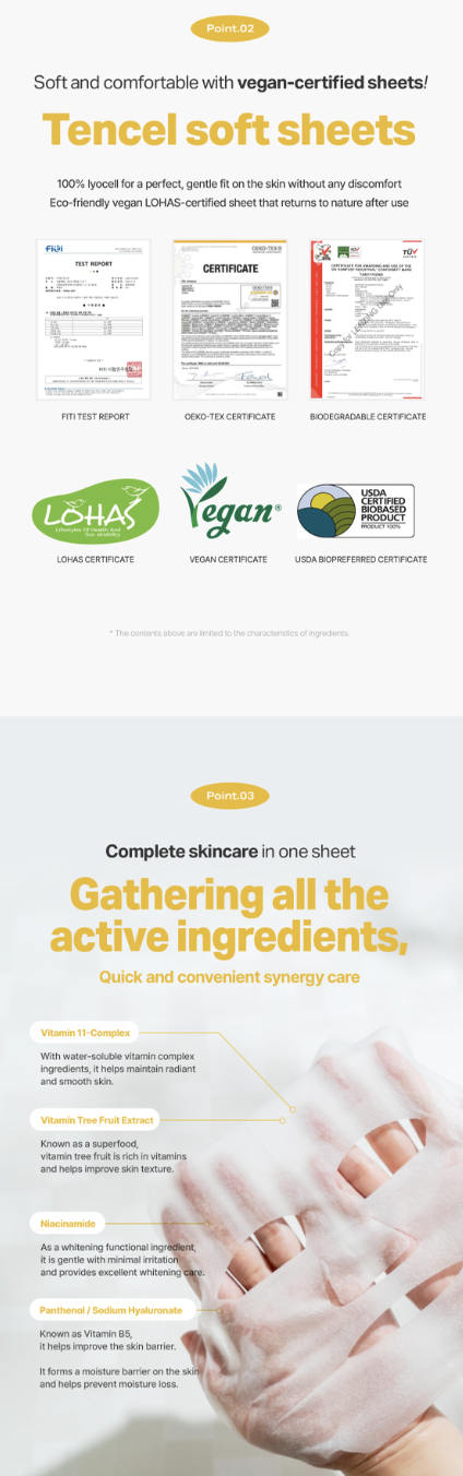 [Royal Skin] Vitamin brightening tencel soft mask