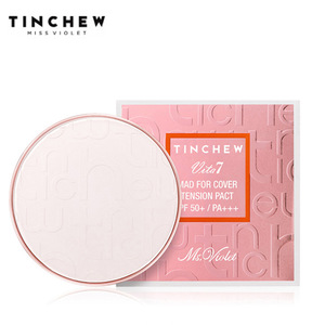 TINCHEW Korean Cover Tension Cushion Foundation SPF50 PA+++/Moisturizing/Satin Texture/Patented/Korean Cosmetics