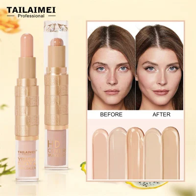 Tlm Makeup Yellow Pitaya HD Concealer Custom Moisturizing Concealer and Highlighter Make up Concealer Contour Foundation Stick