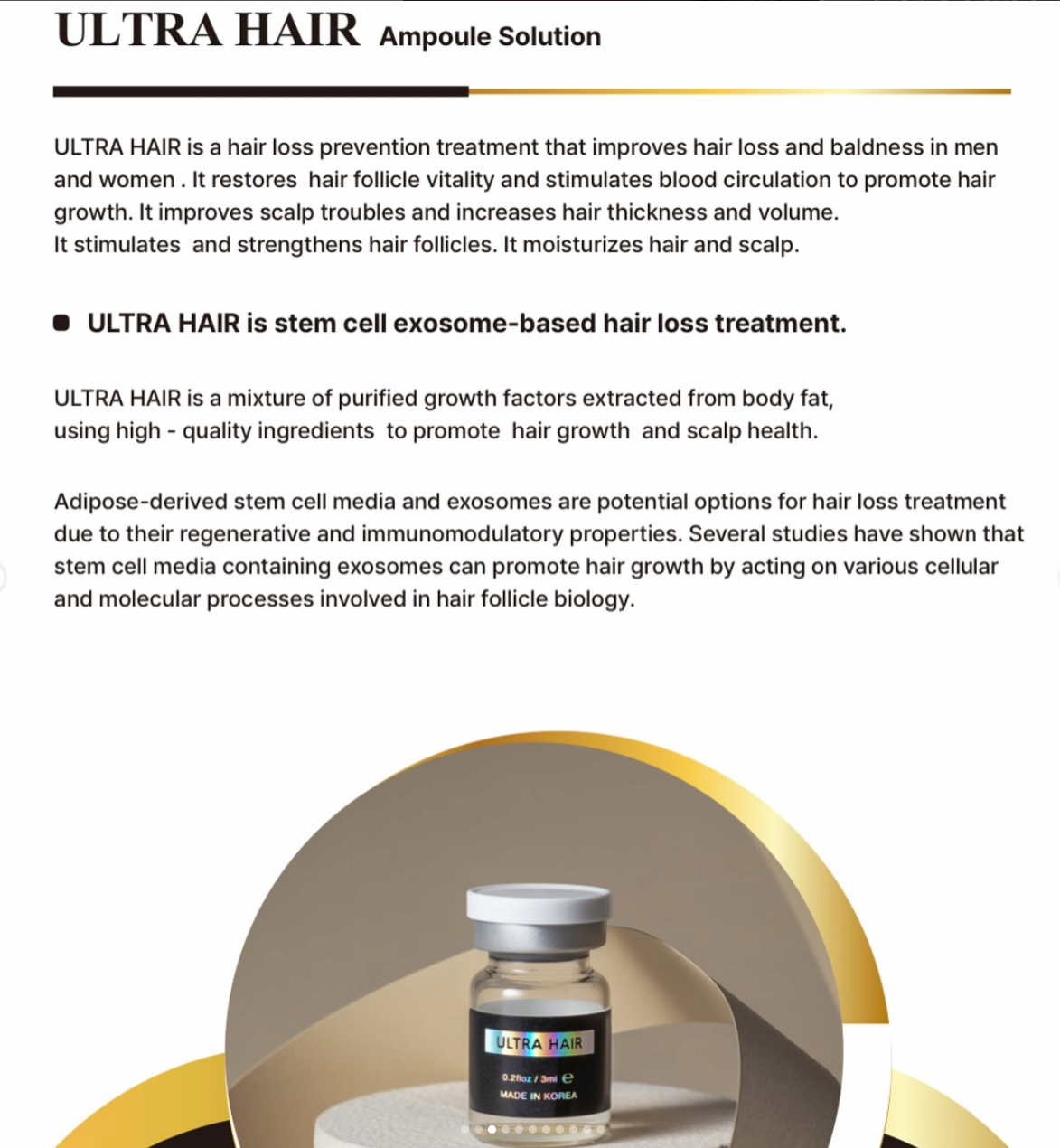 ULTRA HAIR  stem cell exosome-based hair loss treatment