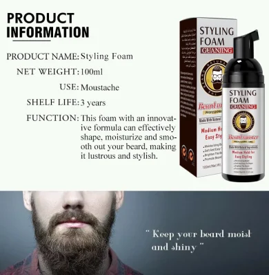 Wholesale Hot Product Beard Care Mousse Shape Moustache Effective Moisturizing Beard Styling Foam