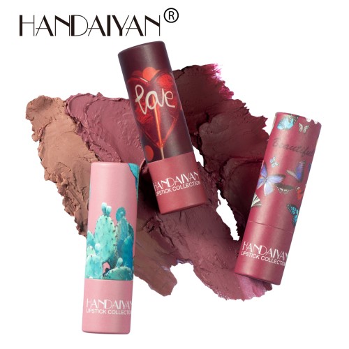 New Paper Tube Matte Lipstick Moisturizing Not Easy to Decolorize Velvet Lip Balm Custom logo