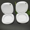 Customized Electroplating White Color Zinc Alloy Flip-top Magnetic Makeup Foundation Case Balm Box