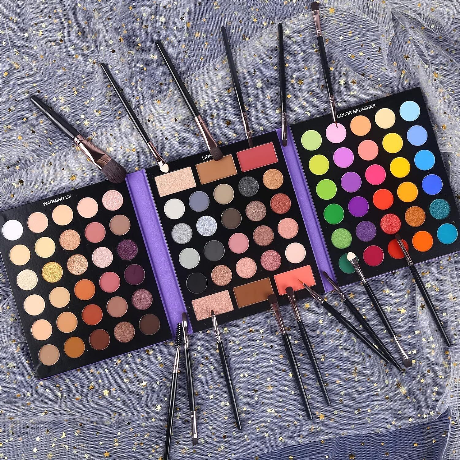 UCANBE Eyeshadow Palette with 15Pcs Brushes Makeup Set, Pigmented 86 Colors Make Up Sets Valentine's Gift