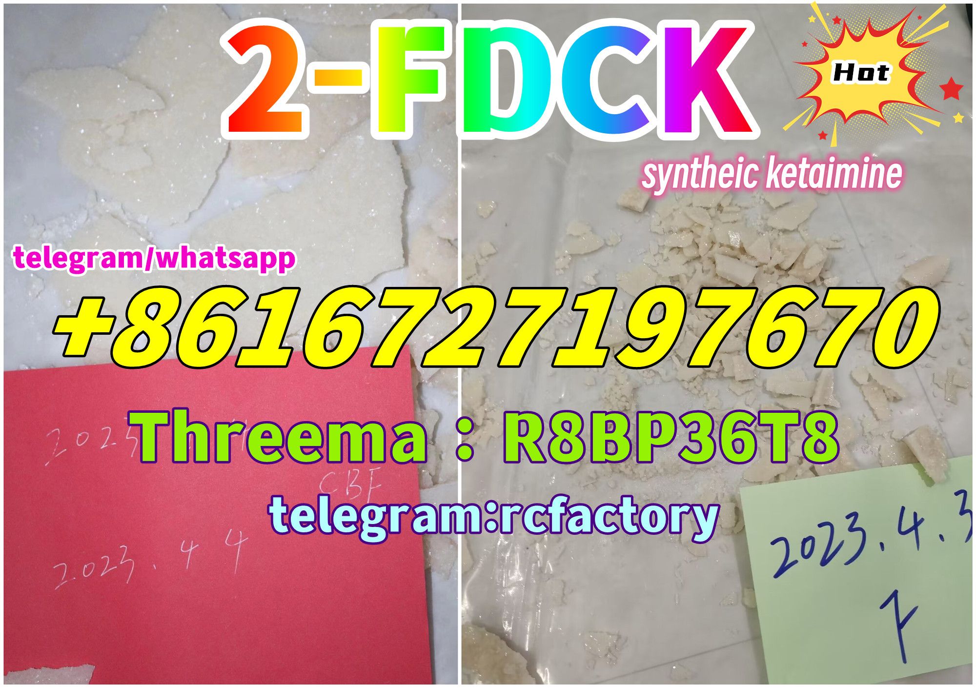 Hot sale  dck k ceystal 2FDCK CAS 11982-50-4 whatsapp+8616727197670