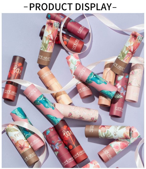 New Paper Tube Matte Lipstick Moisturizing Not Easy to Decolorize Velvet Lip Balm Custom logo
