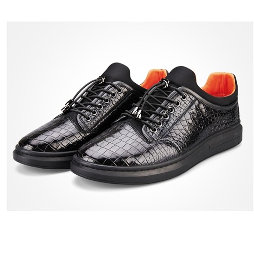 Crocodile Leather Shoes Men's Genuine Leather High-End Business Casual Men's Formal Wear Korean Casual Trend Breathable Leather Shoes