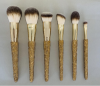 Custom Golden Rhinestone Handle Brush Set