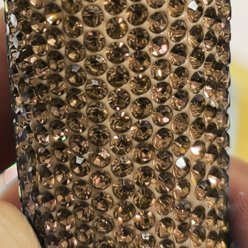 Custom Golden Rhinestone Handle Brush Set