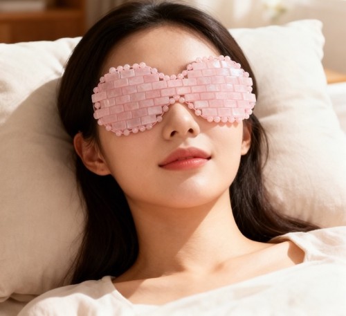 Rose Quartz Eyelid Reusable Jade Stone Cooling Eye Mask