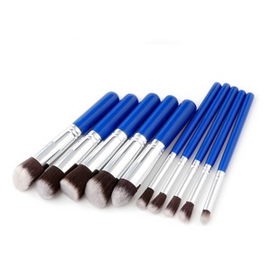 10 Pcs blue / black /gold  Makeup Brushes Superior Professional Soft Cosmetics Make Up Brush Set Kabuki Brush kit Makeup Brushes