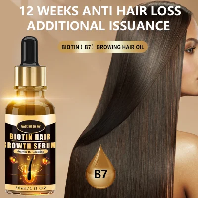 30ml Customize Logo Natural Ingredients Prevents Hair Loss Moisturizing Growth Enhancement Biotin Hair Care Serum