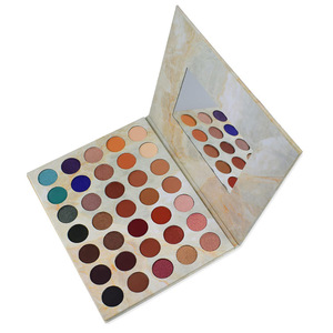 35 Colors Gold Eye Shadow Palette Individual Compact Custom Eyeshadow Packaging