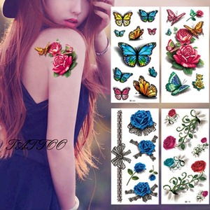 Beautiful Body Art For Women Teens Girls Flower Waterproof Temporary Tattoos Sticker