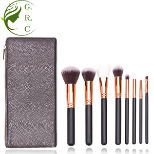 facial brush cosmetic brushes 8 pcs mini naked makeup brushes set red