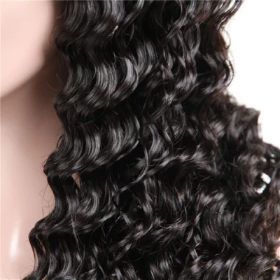 Fashion Factory Wholesale Raw Brazilian Human Virgin Hair Natural 13X4 Deep Wave Transparent HD Lace Frontal Wigs