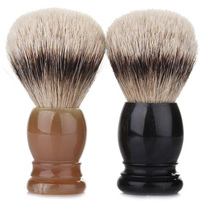 Hot selling real horn handle synthetic hair shaving brush with horn handle