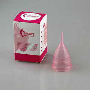 Medical FDA approved soft lady period reusable silicone menstrual feminine cup