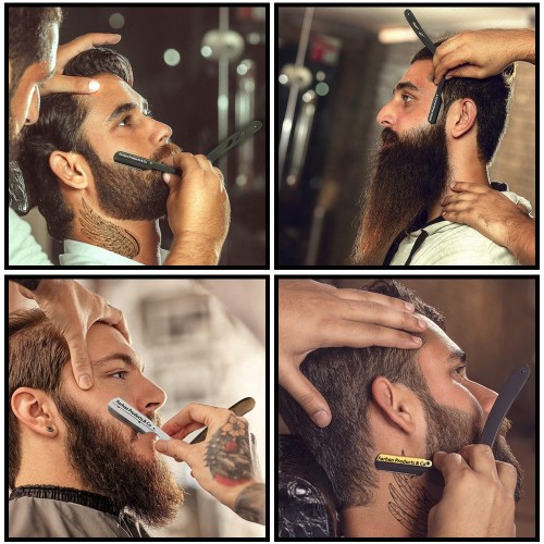 Mens Barber Straight Edge Folding Razor Beard Shaving Wooden Handle