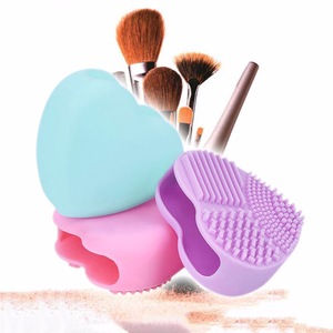 New design Heart Shape Silicone Cosmetic Makeup Brush Egg Cleaner