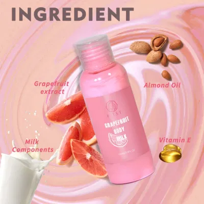 OEM Vegan Grapefruit Whitening Body Lotion with Vitamin E Almond Oil Hydrating