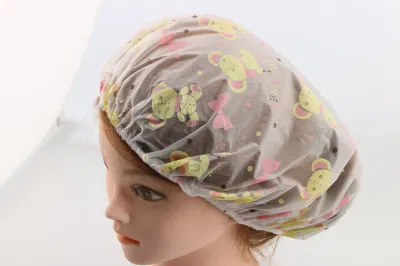 Printing Textile Double Layer Waterproof Bath Shower Cap