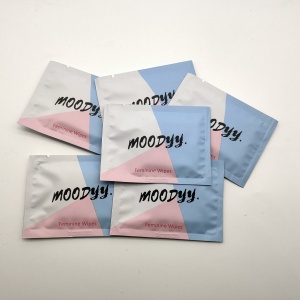 Private label individual wrapped feminine hygiene wipes 100% biodegradable flushable wipes