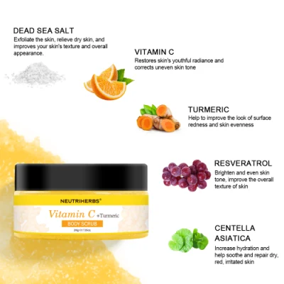 Private Label Skincare Acne-Prone Removal Chicken Skin Vitamin C Turmeric Body Scrub