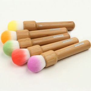 Professional portable 3 size candy color natural bamboo handle blush handmade makeup brush