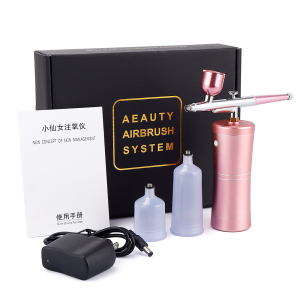 Protable Airbrush Makeup Facial Steamer 0.3mm Mini Air Compressor Micronization Oxygen Water Inject Face SPA Nano Mist Spray Gun