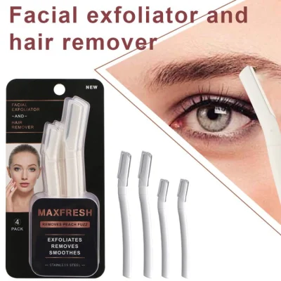 Rts ABS Plastic Handle Eyebrow Trimmer Blister Card Single Blade Dermaplaning Facial Razor