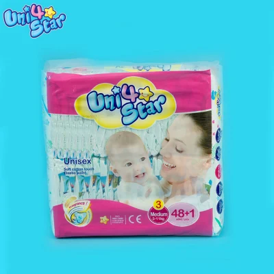 Smooth PE Back Film Disposable Baby Diaper, Customized Comfortable Baby Nappy