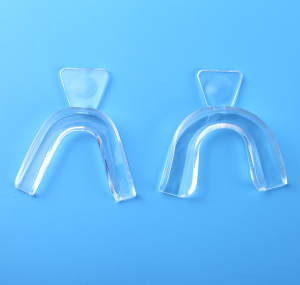 teeth whitening thermo froming mouth tray with handle, hot water molded style--big size mouth tray