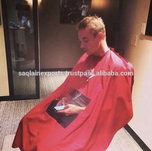 Unisex Hairdressing cape with transparent window salon professional haircutting Polyester waterproof Customized snap barber cape