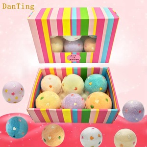 Wholesale organic essential oil fizzy kids bath bombs with toys gift set private label with box