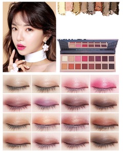 Wine Red Makeup Eye Shadow Shimmer Matte Mineral Powder Pigments Nude Style 16 Color Eyeshadow Case Kit NC0835