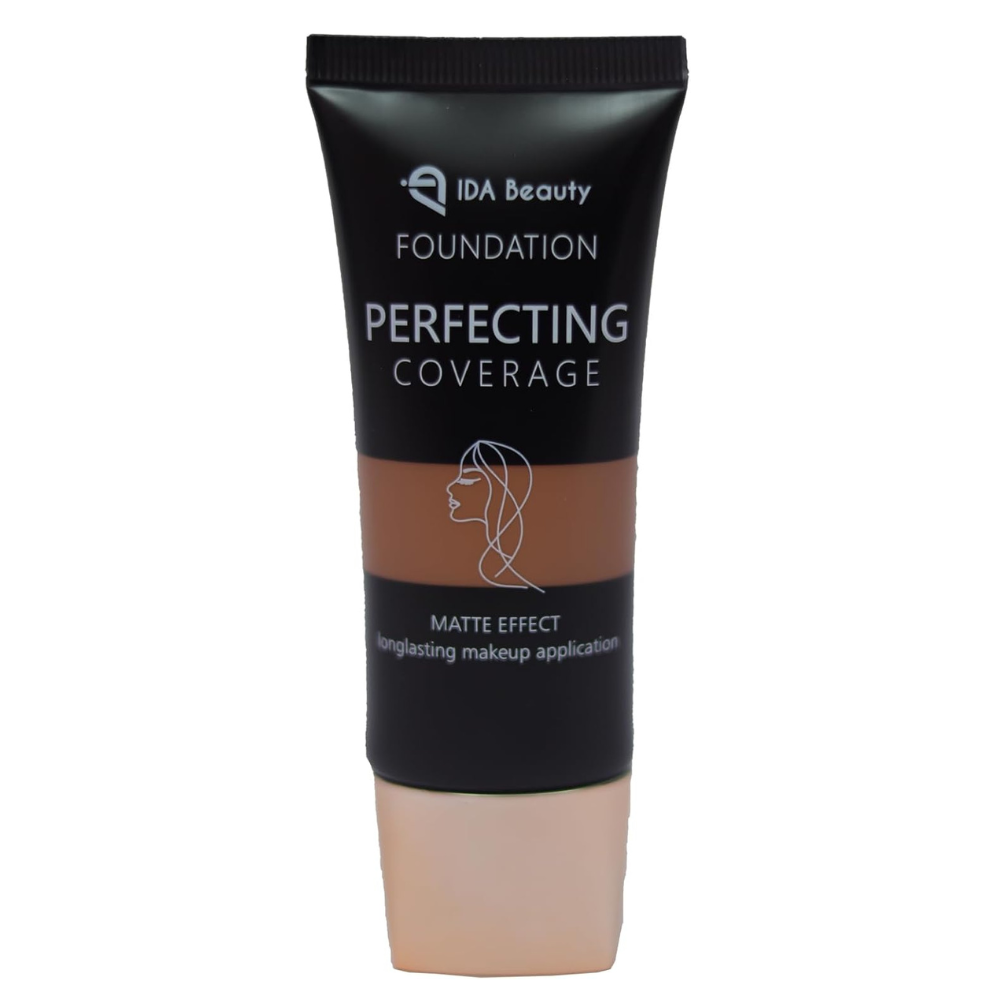 IDA Beauty Glam It! Liquid Foundation | Full Foundation Coverage, Matte Finish, Long-Lasting, Lightweight | Vegan, Halal, Cruelty-Free (Lola, 35ml)