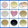Mini Luxury Pink Genuine Leather Metal Zinc Alloy Pocket Foldable Makeup Mirror