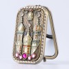 3D Relief Zinc Alloy Retro Castle Design Portable Makeup Mirror
