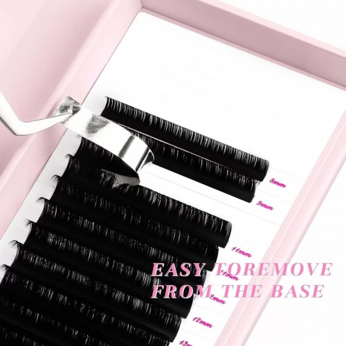 Wholesale Eye Lash Extension Lash Tray Supplies PBT Dark Matte Black Volume Eyelash Extension Private Label
